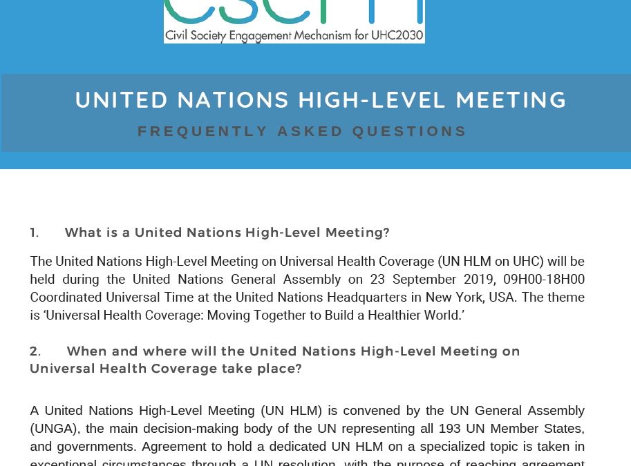 UN HLM on UHC Frequently Asked Questions
