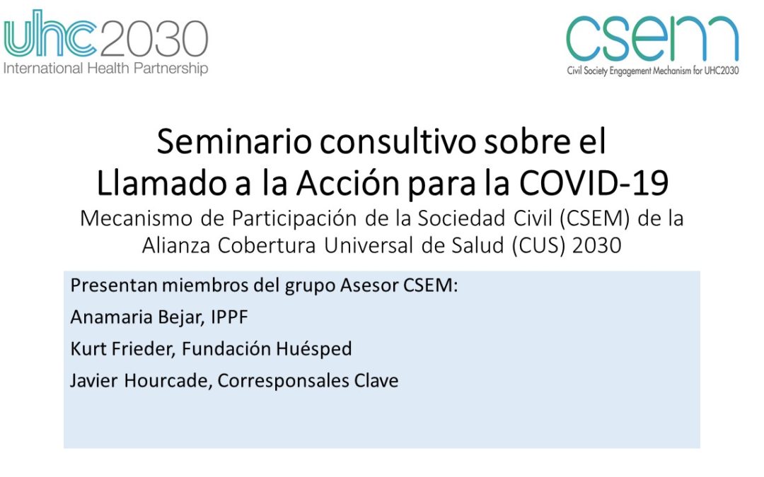 Sociedad Civil para la COVID-19: Un llamado a la acción – Consulta Virtual