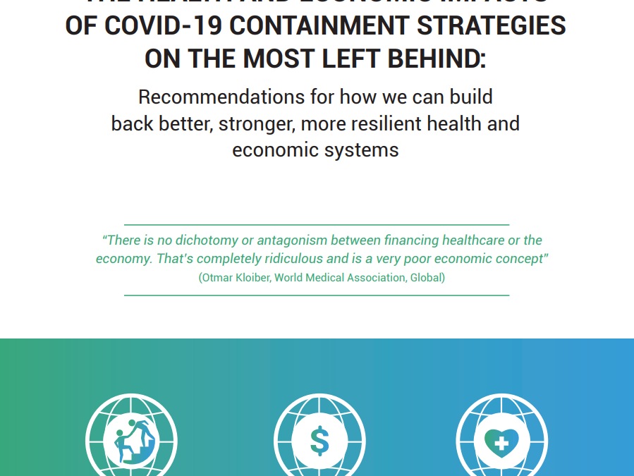 The Health and Economic Impacts of COVID-19 Containment Strategies on the Most Left Behind: Recommendations