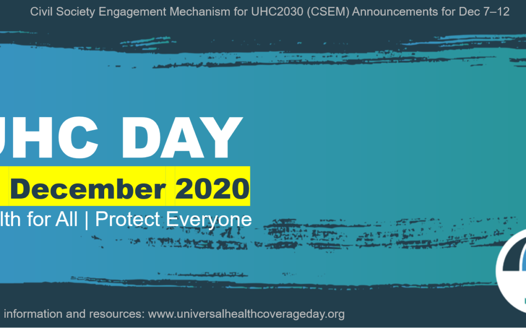 Virtual Events around UHC Day 2020