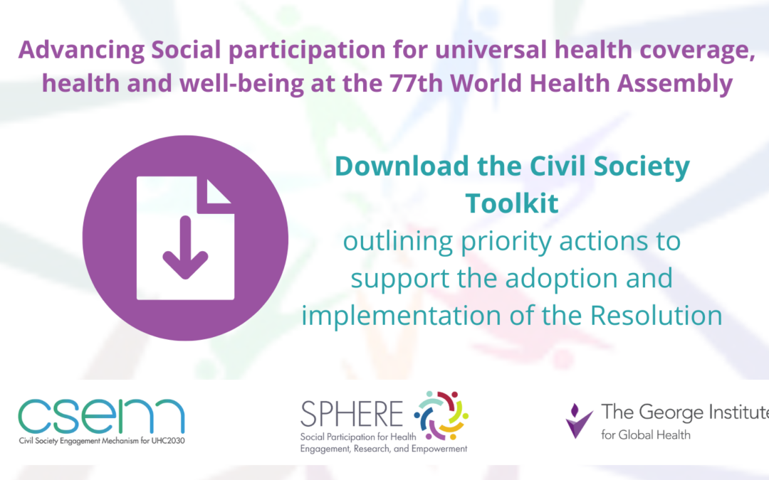 Civils society toolkit – Advance social participation for universal health coverage, health and well-being!